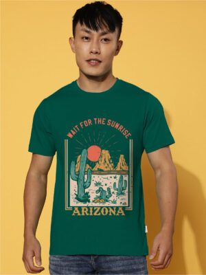 Arizona Green Regular Printed T-Shirt