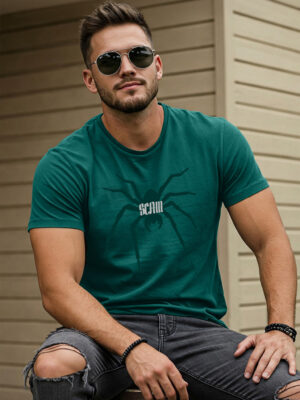 Spiderman Green Printed T-Shirt