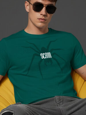 Spiderman Green Printed T-Shirt