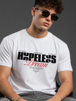 Hopeless Dream White Regular Printed T-Shirt