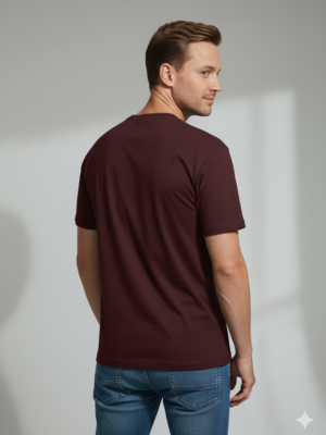 Work Hard Maroon Regular Printed T-Shirt