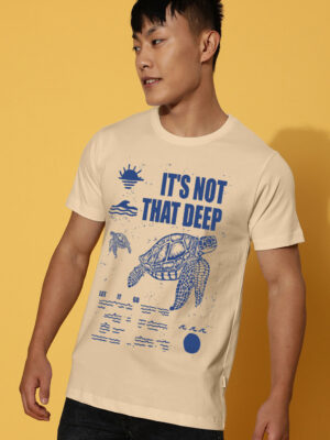 Its Not That Deep Brown Regular Printed T-Shirt