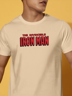 Iron Man Brown Regular Printed T-Shirt