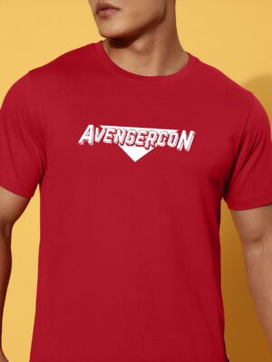 Avengercon Red Regluar Printed T-Shirt