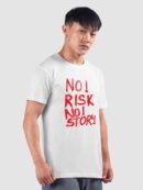 no risk no story printed t shirt side view 700x933