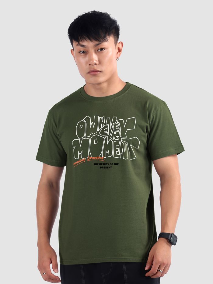 own every moment printed t shirt for men