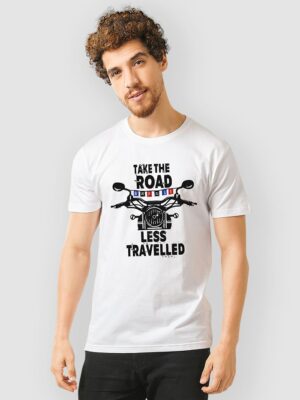 take the road less travelled t shirt for men base 700x933
