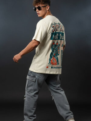 Japan Cream Oversize Printed Tshirt