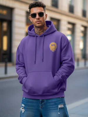 Smile Blue Printed Hoodie