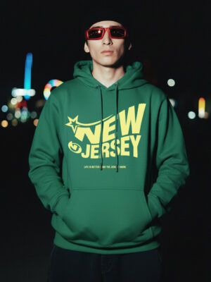 New Jercey Green Printed Hoodie