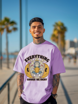 Everything gonna be Okay Pink Oversize Printed Tshirt
